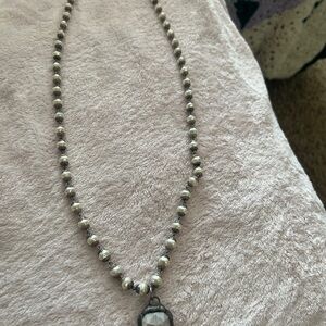 Elegant Silver Beaded Necklace